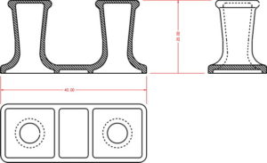 Heavy Duty-Tall Double Bitt | 8" | Cast Steel