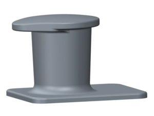 Single Bitts with Horn | 14" | Rectangle Base | Cast Steel