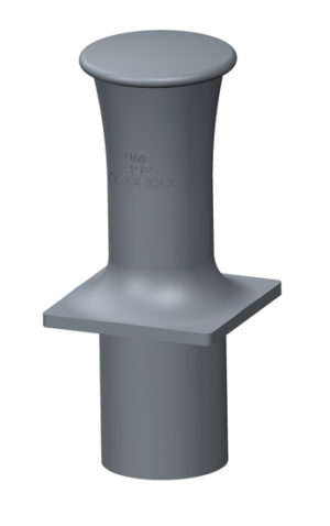 Single Bitts Thru Deck | 8" | Square Base | Cast Steel