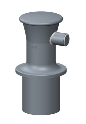 Single Bitts Thru Deck with Horn | 8" | Round Base | Cast Steel