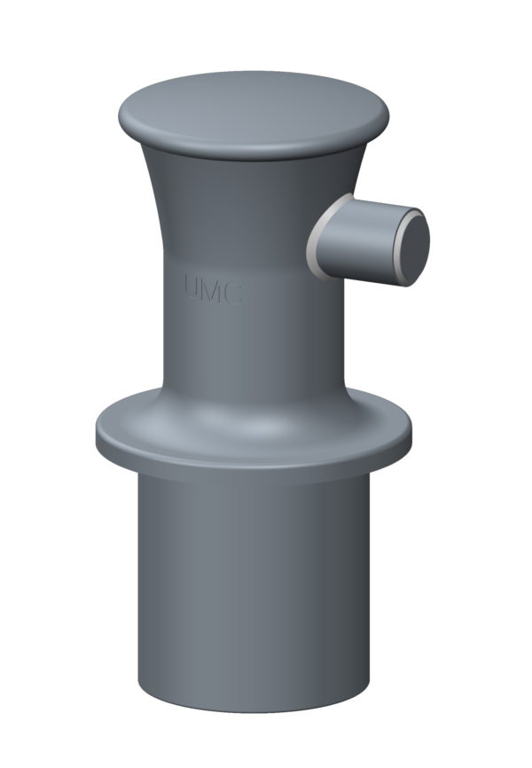 Single Bitts Thru Deck with Horn | 8" | Round Base | Cast Steel